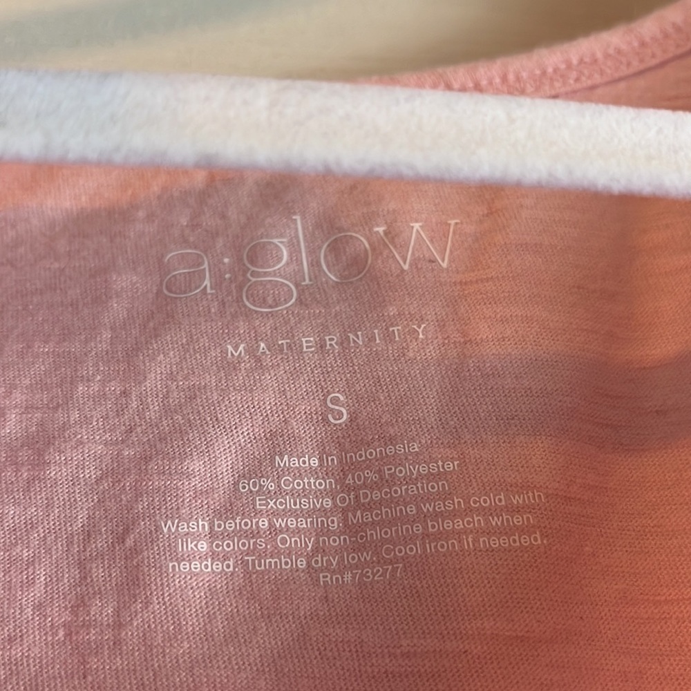 A-glow Maternity Pink‎ maternity tank top sz S casual - Picture 2 of 3